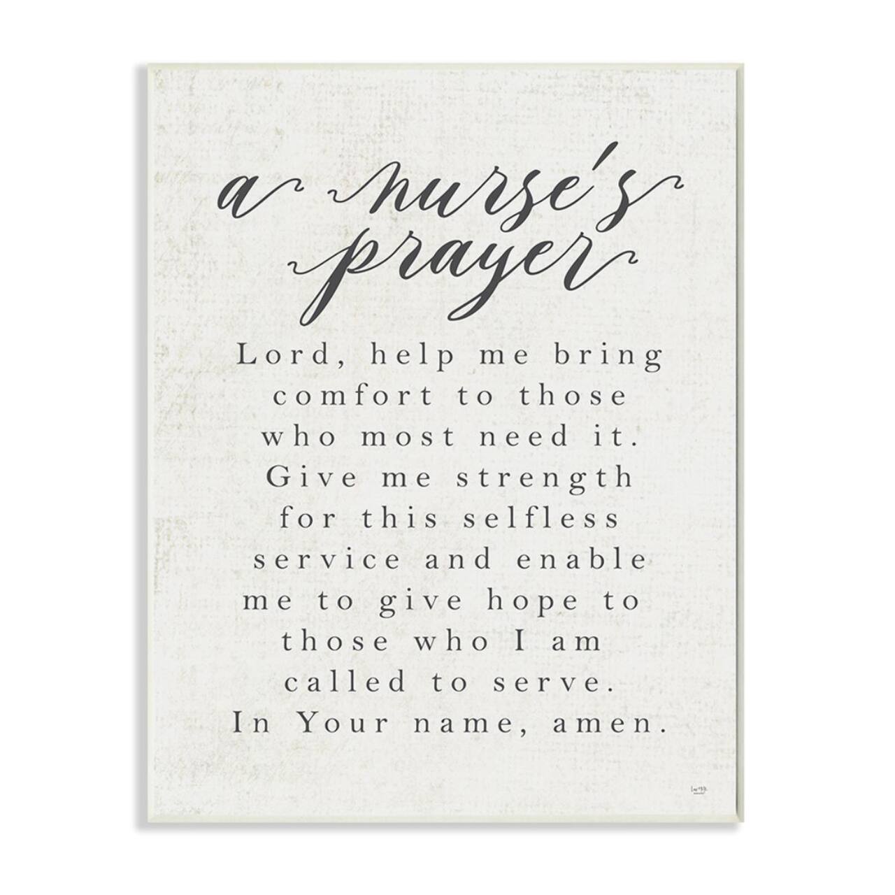 Stupell Industries A Nurse's Prayer Inspirational Office Faith Wood Wall Plaque